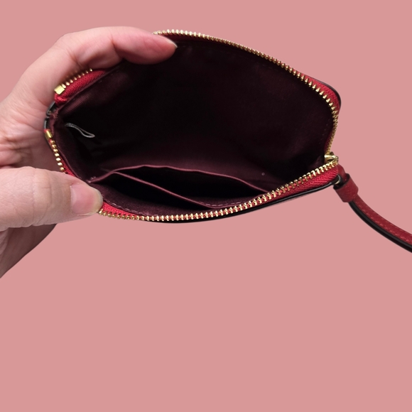Coach Red Wristlet Clutch Like New - Picture 5 of 7
